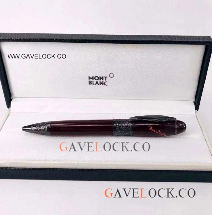 AAA Replica MontBlanc Daniel Defoe Ballpoint Pen Dark Red